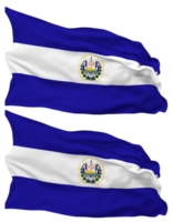 El Salvador Flag Waves Isolated in Plain and Bump Texture, with Transparent Background, 3D Rendering png