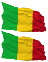 Mali Flag Waves Isolated in Plain and Bump Texture, with Transparent Background, 3D Rendering png