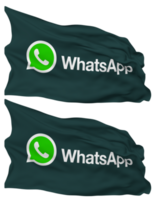 Whatsapp bandeira ondas isolado dentro avião e colisão textura, com transparente fundo, 3d Renderização png