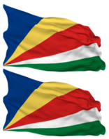 les Seychelles drapeau vagues isolé dans plaine et bosse texture, avec transparent arrière-plan, 3d le rendu png