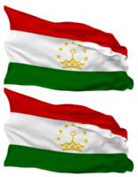 Tajikistan Flag Waves Isolated in Plain and Bump Texture, with Transparent Background, 3D Rendering png