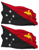 Papua Neu Guinea Flagge Wellen isoliert im einfach und stoßen Textur, mit transparent Hintergrund, 3d Rendern png