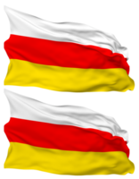 Süd ossetien Flagge Wellen isoliert im einfach und stoßen Textur, mit transparent Hintergrund, 3d Rendern png