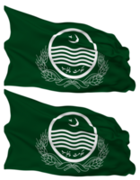 Government of Punjab, Pakistan Flag Waves Isolated in Plain and Bump Texture, with Transparent Background, 3D Rendering png