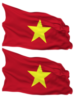 Vietnam Flag Waves Isolated in Plain and Bump Texture, with Transparent Background, 3D Rendering png