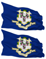 State of Connecticut Flag Waves Isolated in Plain and Bump Texture, with Transparent Background, 3D Rendering png