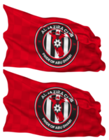 al jazira fotboll klubb flagga vågor isolerat i enkel och stöta textur, med transparent bakgrund, 3d tolkning png