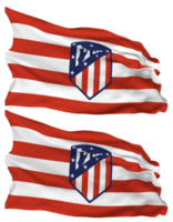 Club Atletico de Madrid Football Club Flag Waves Isolated in Plain and Bump Texture, with Transparent Background, 3D Rendering png