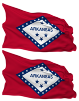 Etat de Arkansas drapeau vagues isolé dans plaine et bosse texture, avec transparent arrière-plan, 3d le rendu png