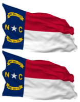 State of North Carolina Flag Waves Isolated in Plain and Bump Texture, with Transparent Background, 3D Rendering png