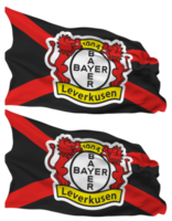 Bayer 04 Leverkusen, Bayer Leverkusen Flag Waves Isolated in Plain and Bump Texture, with Transparent Background, 3D Rendering png