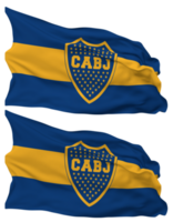 Club Atletico Boca Juniors Flag Waves Isolated in Plain and Bump Texture, with Transparent Background, 3D Rendering png