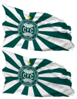 Coritiba Foot Ball Club Flag Waves Isolated in Plain and Bump Texture, with Transparent Background, 3D Rendering png