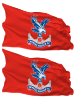 Crystal Palace Football Club Flag Waves Isolated in Plain and Bump Texture, with Transparent Background, 3D Rendering png