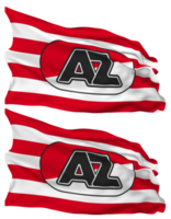 Alkmaar Zaanstreek, AZ Alkmaar Flag Waves Isolated in Plain and Bump Texture, with Transparent Background, 3D Rendering png