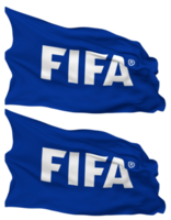 internationell förening fotboll federation, fifa flagga vågor isolerat i enkel och stöta textur, med transparent bakgrund, 3d tolkning png