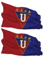 liga deportiva universitário, liga de quito bandeira ondas isolado dentro avião e colisão textura, com transparente fundo, 3d Renderização png