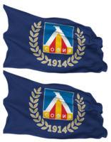 PFC Levski Sofia Football Club Flag Waves Isolated in Plain and Bump Texture, with Transparent Background, 3D Rendering png