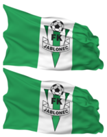 FK Jablonec Flag Waves Isolated in Plain and Bump Texture, with Transparent Background, 3D Rendering png