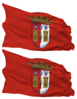 Sporting Clube de Braga, Sporting de Braga, SC Braga Flag Waves Isolated in Plain and Bump Texture, with Transparent Background, 3D Rendering png