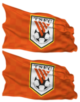 shandong taishan Amerikaans voetbal club vlag golven geïsoleerd in duidelijk en buil textuur, met transparant achtergrond, 3d renderen png