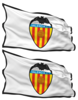 Valencia Club de Futbol, Valencia CF Flag Waves Isolated in Plain and Bump Texture, with Transparent Background, 3D Rendering png