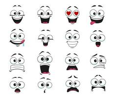 Face expression isolated vector cartoon emoticons