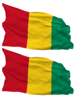 guinea flagga vågor isolerat i enkel och stöta textur, med transparent bakgrund, 3d tolkning png