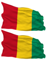 Guinea Flag Waves Isolated in Plain and Bump Texture, with Transparent Background, 3D Rendering png
