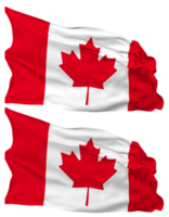 Canadá bandera olas aislado en llanura y bache textura, con transparente fondo, 3d representación png