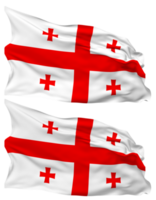 Georgia Flag Waves Isolated in Plain and Bump Texture, with Transparent Background, 3D Rendering png