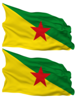 Frans Guyana vlag golven geïsoleerd in duidelijk en buil textuur, met transparant achtergrond, 3d renderen png