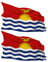 Kiribati Flag Waves Isolated in Plain and Bump Texture, with Transparent Background, 3D Rendering png