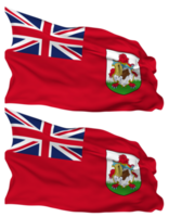 Bermuda Flag Waves Isolated in Plain and Bump Texture, with Transparent Background, 3D Rendering png