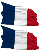 France Flag Waves Isolated in Plain and Bump Texture, with Transparent Background, 3D Rendering png