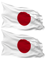 Japan Flag Waves Isolated in Plain and Bump Texture, with Transparent Background, 3D Rendering png