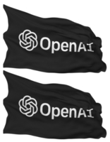 ChatGPT OpenAI Flag Waves Isolated in Plain and Bump Texture, with Transparent Background, 3D Rendering png