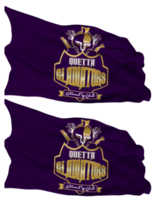 quetta gladiateurs, qg drapeau vagues isolé dans plaine et bosse texture, avec transparent arrière-plan, 3d le rendu png