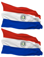 Paraguay Flag Waves Isolated in Plain and Bump Texture, with Transparent Background, 3D Rendering png
