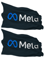 Meta Flag Waves Isolated in Plain and Bump Texture, with Transparent Background, 3D Rendering png