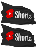 YouTube Shorts Flag Waves Isolated in Plain and Bump Texture, with Transparent Background, 3D Rendering png