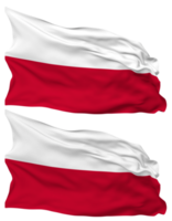 Poland Flag Waves Isolated in Plain and Bump Texture, with Transparent Background, 3D Rendering png