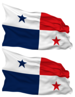 Panama drapeau vagues isolé dans plaine et bosse texture, avec transparent arrière-plan, 3d le rendu png