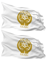South Asian Association for Regional Cooperation, SAARC Flag Waves Isolated in Plain and Bump Texture, with Transparent Background, 3D Rendering png