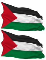 Palestina vlag golven geïsoleerd in duidelijk en buil textuur, met transparant achtergrond, 3d renderen png