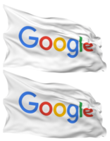 Google Flag Waves Isolated in Plain and Bump Texture, with Transparent Background, 3D Rendering png