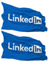 LinkedIn Flag Waves Isolated in Plain and Bump Texture, with Transparent Background, 3D Rendering png