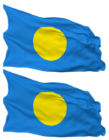 Palau Flag Waves Isolated in Plain and Bump Texture, with Transparent Background, 3D Rendering png