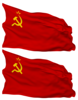 Soviet Union Flag Waves Isolated in Plain and Bump Texture, with Transparent Background, 3D Rendering png