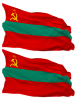 transnistria bandera olas aislado en llanura y bache textura, con transparente fondo, 3d representación png